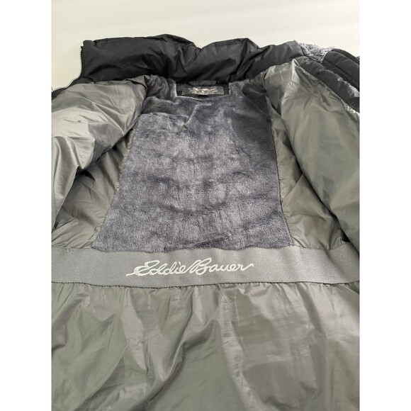 EDDIE BAUER Womans Goose Down Winter Coat Jacket Black Ski Size L EUC Cargo - Picture 7 of 9